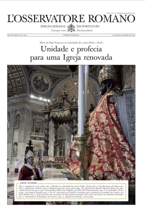L'Osservatore Romano - 30 de junho de 2020 Edição semanal em língua portuguesa
