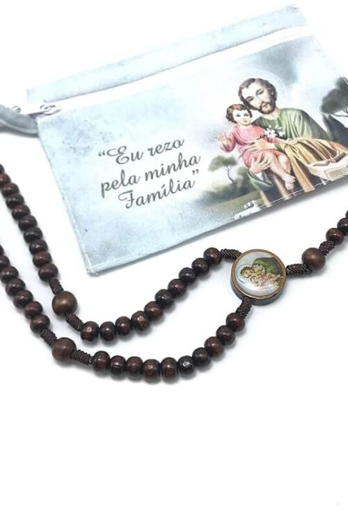 Terço Dos Homens São José Na Bolsinha Com Zíper