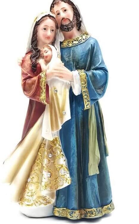 Imagem da Sagrada Familia Strass Resina 20 cm