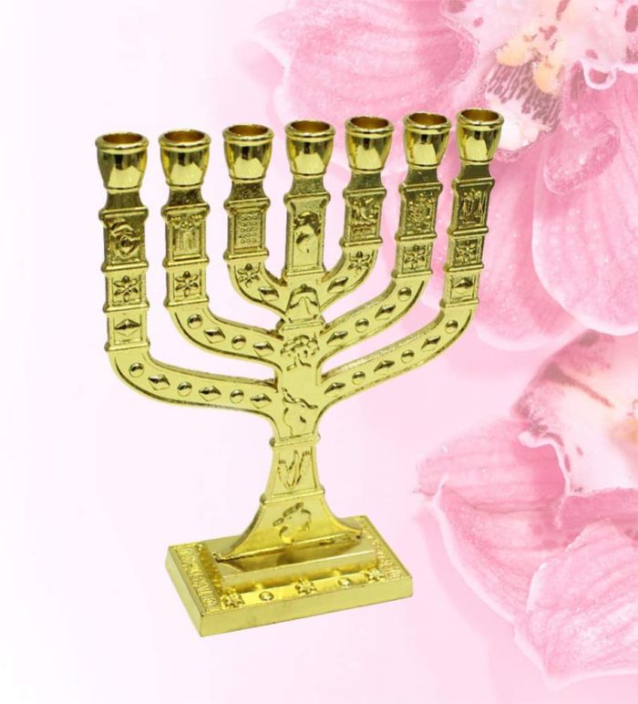 Garneck Taça do Graal Sagrado, Castiçal de Recompensa, Mini Enfeite de Mesa Religioso Artigo Sagrado Dourado com Sete Furos Decoração de Castiçal - Imagem 5
