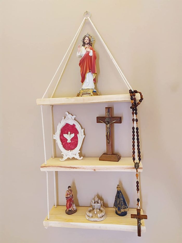 Prateleira Suspensa Oratório para Santos e Artigos Religiosos - Imagem 4