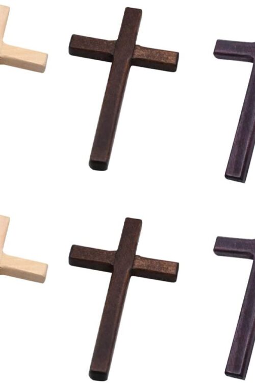 Ornamentos manuais de cruz católica cristã de madeira, 6 peças, da HealLILY para decoração de parede, artigos de festa cristã