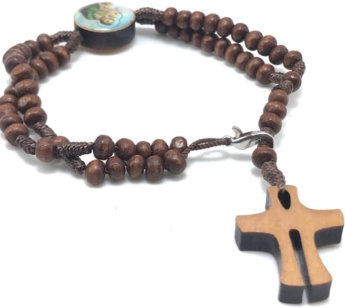 Pulseira Terço Dos Homens São José Madeira Imbuia