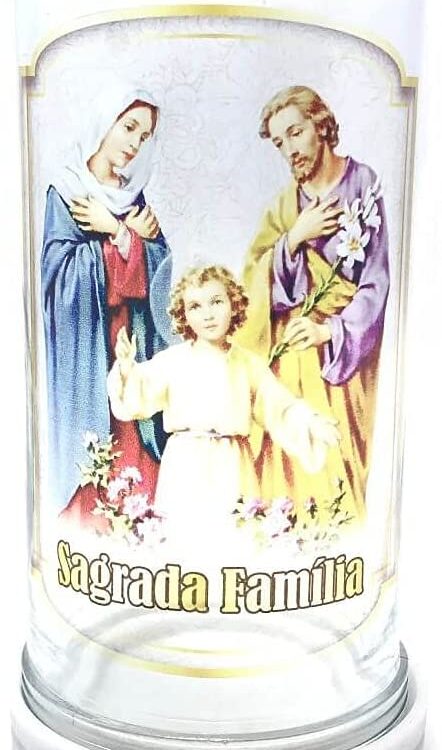 Porta Vela Sagrada Família Vidro Com Base Em Mármore