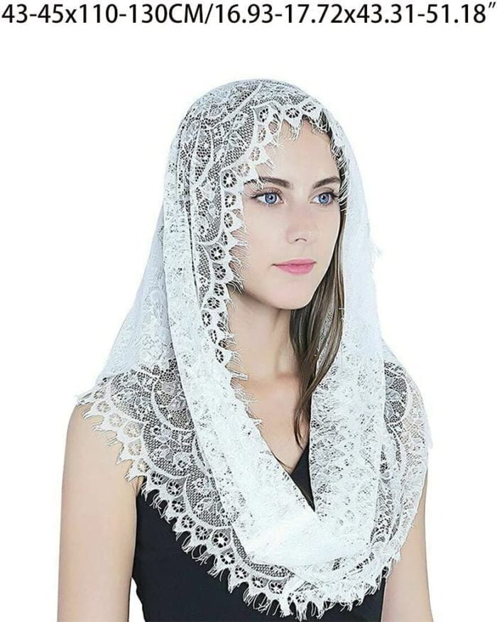 Guizhou Cachecol de renda estilo espanhol tradicional vintage Mantilla véu latino para capela de igreja católica - Imagem 5