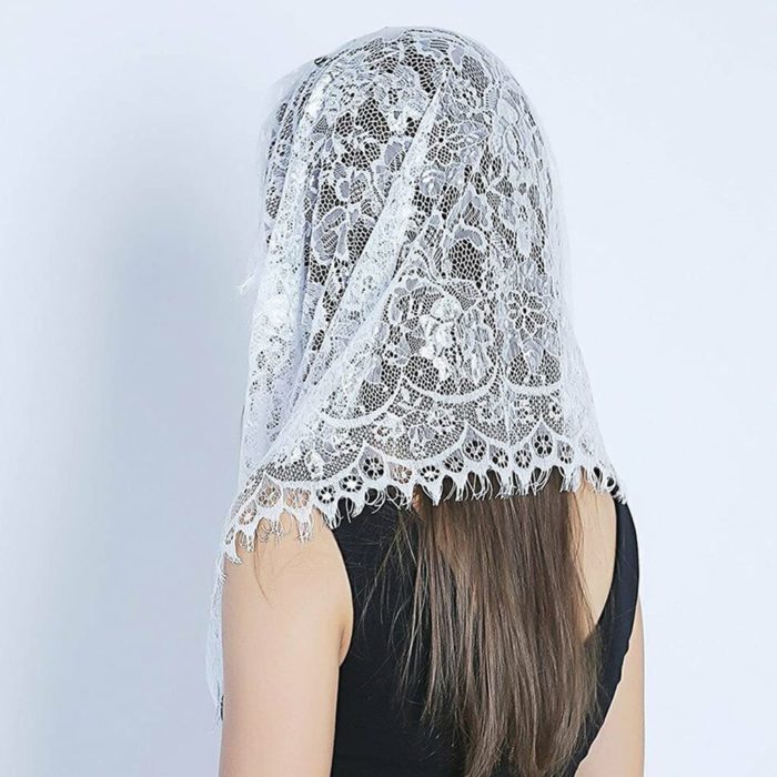 Guizhou Cachecol de renda estilo espanhol tradicional vintage Mantilla véu latino para capela de igreja católica - Imagem 6