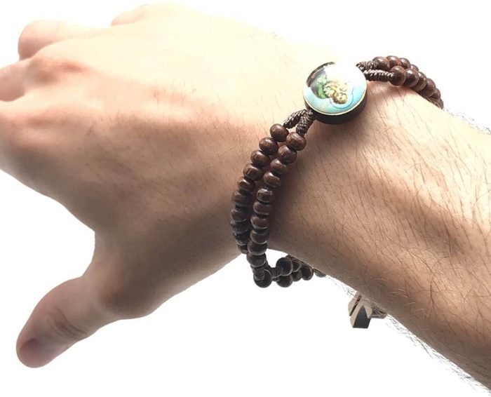 Pulseira Terço Dos Homens São José Madeira Imbuia - Imagem 3
