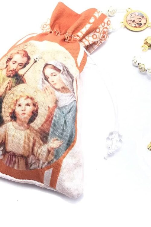 Terço Sagrada Família Com Saquinho Personalizado
