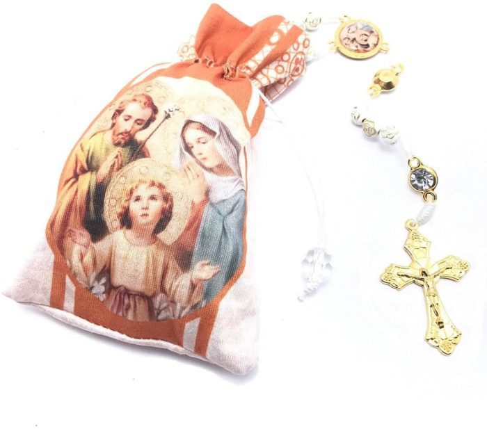 Terço Sagrada Família Com Saquinho Personalizado