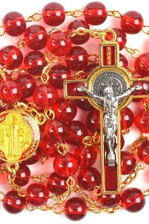 Terço De São Bento Acrílico Vermelho