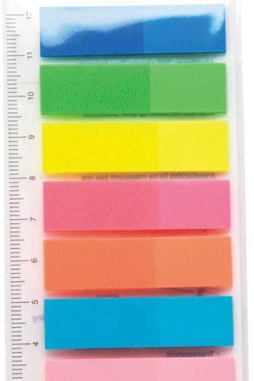 Marcador de Pagina Adesivo MemoNote, Adelbras, 8 Cores Neon, Pacote de 200