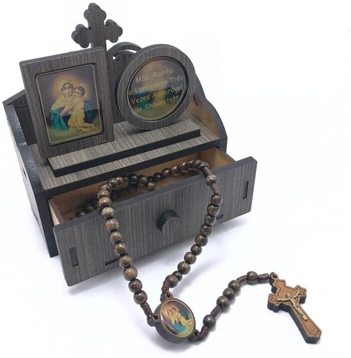 Oratório Com Gaveta e Terço da Mãe Rainha