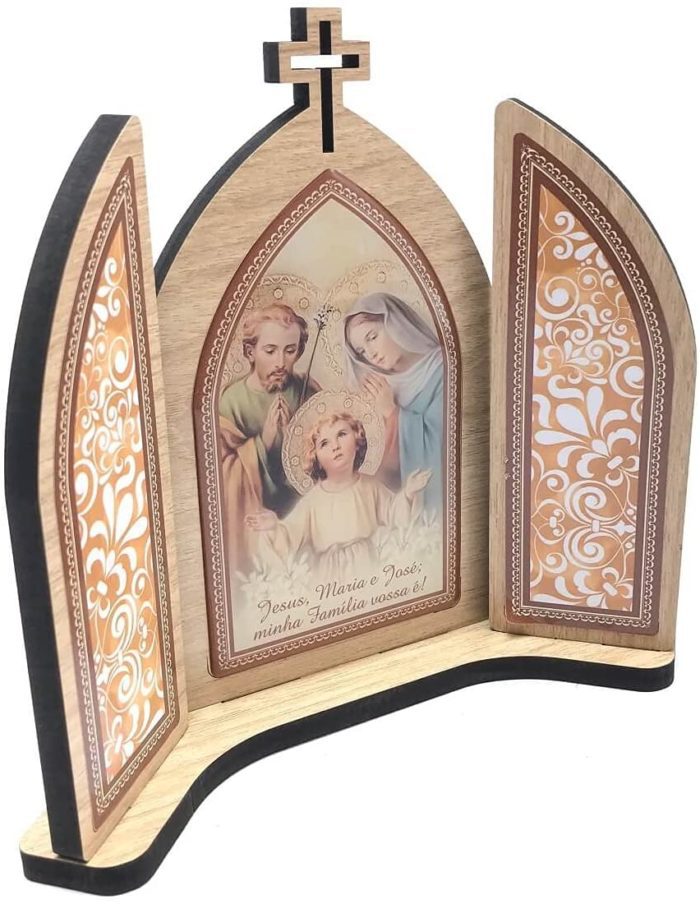 Capela Capelinha Tripla Sagrada Família 15 Cm - Imagem 3