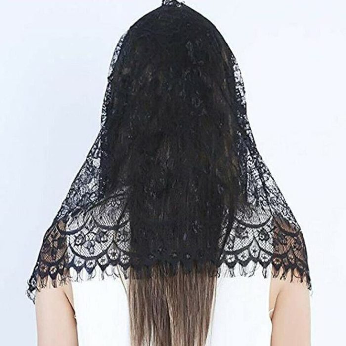 Guizhou Cachecol de renda estilo espanhol tradicional vintage Mantilla véu latino para capela de igreja católica - Imagem 4
