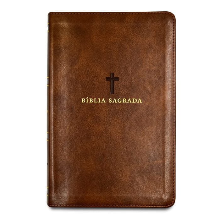 Bíblia Sagrada Acf, Couro Soft, Marrom, Letra Grande, Leitura Perfeita