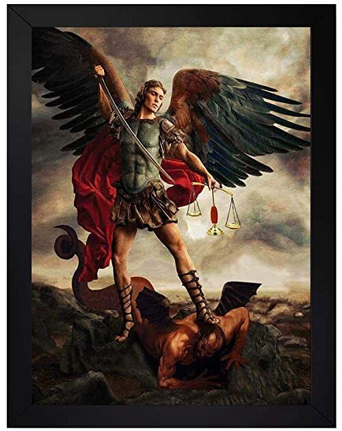 3 quadros católico arcanjo Rafael Miguel tamanho 35x25cm com vidro